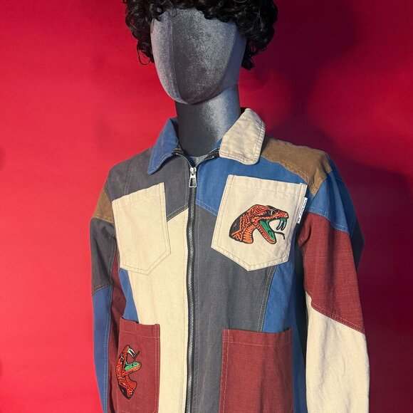 Upcycled Patchwork Serpent Jacket — Unisex Streetwear Heat - Picture 3 of 12